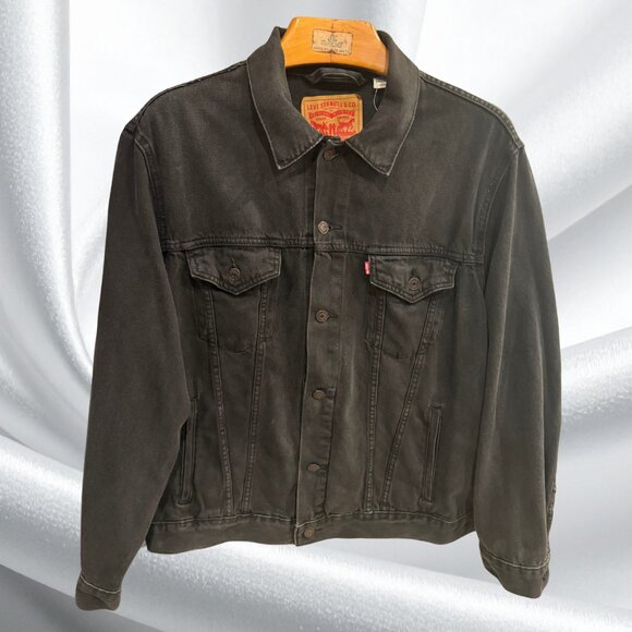 Levi's Black Denim Jacket XL Oversized Unisex NEW Streetwear - Picture 1 of 11